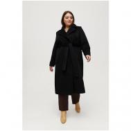 Пальто-халат   демисезонное, демисезон/зима, средней длины, размер 50EU / 56RU, черный 4forms
