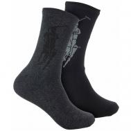 Мужские носки , 12 пар, классические, размер 41-47, серый, черный Весёлый носочник