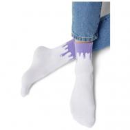 Носки  унисекс , 1 пара, классические, размер 42-44, белый, фиолетовый OMSA