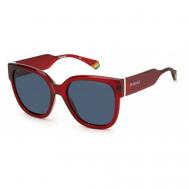 Солнцезащитные очки , прямоугольные, оправа: пластик, поляризационные, для женщин, красный Polaroid