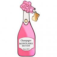 Брошь , бижутерный сплав, розовый Monolama
