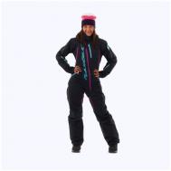 Комбинезон  для сноубординга, зимний, силуэт полуприлегающий, карманы, карман для ски-пасса, мембранный, утепленный, размер S, черный Dragonfly