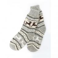 Женские носки  высокие, фантазийные, на Новый год, нескользящие, вязаные, размер 36-39, мультиколор М"К