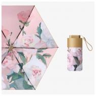 Мини-зонт , механика, 5 сложений, купол 90 см., 6 спиц, чехол в комплекте, для женщин, розовый RainLab