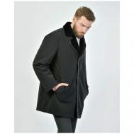 куртка  зимняя, силуэт прямой, подкладка, карманы, отделка мехом, размер 56, черный Gallotti