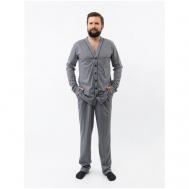 Комплект , брюки, джемпер, трикотажная, размер 58, серый Монотекс