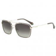 Солнцезащитные очки , прямоугольные, оправа: металл, с защитой от УФ, поляризационные, черный Polaroid