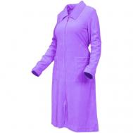 Халат  средней длины, длинный рукав, карманы, размер 44, фиолетовый Монотекс
