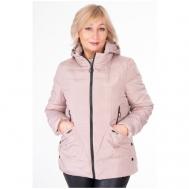 куртка   демисезонная, средней длины, силуэт свободный, ветрозащитная, размер 54, розовый M&P