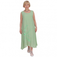 Платье , повседневное, свободный силуэт, макси, подкладка, размер 54, зеленый Victdlear Collection