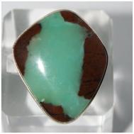 Кольцо , хризопраз, размер 18, коричневый, зеленый True Stones