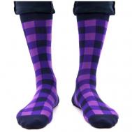 Мужские носки , 1 пара, высокие, размер 41-46, фиолетовый, черный Tezido