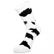 Женские носки , размер 39-42, черный, белый Loony Socks