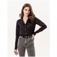 Блуза  , нарядный стиль, манжеты, размер 42, черный Viaville