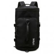 Сумка спортивная сумка-рюкзак , 26 л, 25х46х25 см, ручная кладь, отделение для обуви, водонепроницаемая, черный Wohlbege