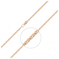 Браслет-цепочка PLATINA, красное золото, 585 проба, длина 16.5 см. PLATINA Jewelry