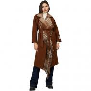 Пальто   демисезонное, силуэт полуприлегающий, средней длины, размер L, коричневый J.B4