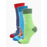 Носки , 3 пары, 3 уп., размер 40;41;42;43;44, зеленый, синий, голубой big bang socks