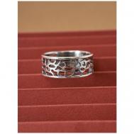 Кольцо , латунь, серебрение, размер 17.5, серебряный Shine&Beauty