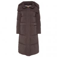 Куртка  , демисезон/зима, средней длины, силуэт прямой, карманы, капюшон, размер 44, серый Duno