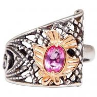 Кольцо, турмалин, стекло, турмалин синтетический, искусственный камень, безразмерное, розовый, серебряный Хорошие Вещи