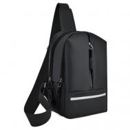 Рюкзак кросс-боди , фактура гладкая, черный 3D Family