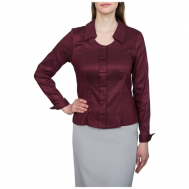 Блуза  , нарядный стиль, прилегающий силуэт, длинный рукав, размер 56, красный, бордовый Galar