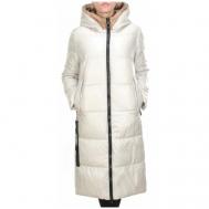 куртка  зимняя, удлиненная, силуэт прямой, стеганая, размер 52, белый Не определен