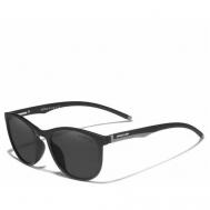 Солнцезащитные очки , вайфареры, оправа: пластик, ударопрочные, зеркальные, поляризационные, с защитой от УФ, серый KINGSEVEN