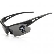 Солнцезащитные очки , кошачий глаз, ударопрочные, складные, спортивные, с защитой от УФ, черный FILINN