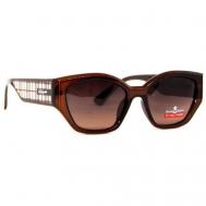 Солнцезащитные очки , бабочка, с защитой от УФ, поляризационные, для женщин, коричневый Christian Lafayette