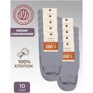 Мужские носки , 10 пар, 10 уп., классические, нескользящие, размер 29, серый, серебряный Смоленская носочная фабрика