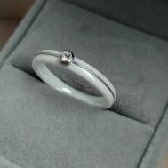 Кольцо, искусственный камень, эмаль, керамика, размер 20, белый, серебряный Insetto