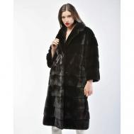 Пальто , норка, силуэт прямой, размер 36, черный Manakas Frankfurt