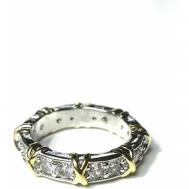 Кольцо , бижутерный сплав, хрусталь, кристалл, размер 17, серебряный Florento