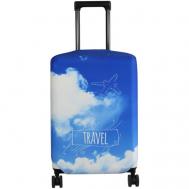Чехол для чемодана , 37 л, размер S, голубой, мультиколор TEVIN