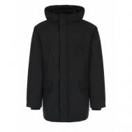 куртка , демисезон/зима, силуэт прямой, капюшон, карманы, размер L, черный Casual friday