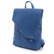 Рюкзак  планшет , натуральная кожа, вмещает А4, внутренний карман, синий Шорный Пони
