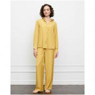Пижама , брюки, рубашка, размер 44 (M), желтый Celena