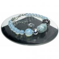 Браслет-цепочка , аквамарин, лунный камень, размер 18 см., размер L, бесцветный, серебряный AV Jewelry