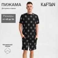 Пижама , размер 50, черный KAFTAN