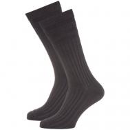Носки  унисекс , 2 пары, высокие, воздухопроницаемые, ослабленная резинка, износостойкие, размер 43-46, серый Norfolk Socks