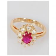 Кольцо помолвочное , корунд, размер 18, красный Lotus Jewelry