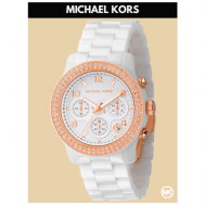 Наручные часы  Женские наручные часы  белые кварцевые оригинальные, белый, розовый Michael Kors