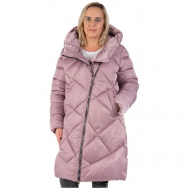 куртка   зимняя, силуэт свободный, капюшон, карманы, размер 56, розовый MODTEX