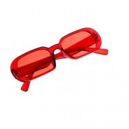 Солнцезащитные очки , овальные, оправа: пластик, с защитой от УФ, для женщин, красный Galante