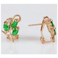 Серьги , фианит, зеленый Lotus Jewelry