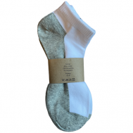 Носки , 5 пар, укороченные, размер 41-47, белый, серый New Style