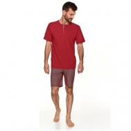 Пижама , футболка, шорты, размер XL, красный TARO