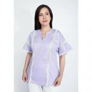 Блуза  , короткий рукав, размер 48, фиолетовый Vivienne Mare